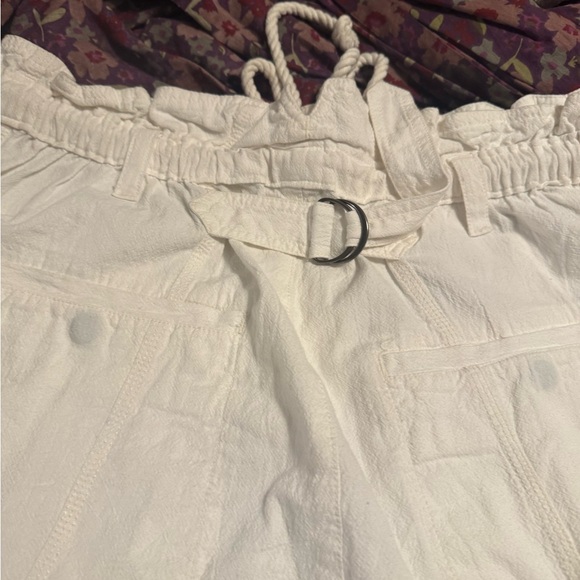 Free People Pants - Ivory Textured Pants with Elastic Waist